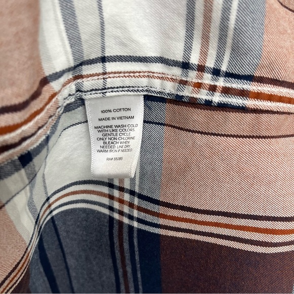 Express Soft Wash Blue Check Button Long Sleeve Shirt - Picture 10 of 10